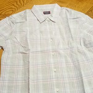 Untuckit Womens Shirt 6 Top PLAID CHASSELES Striped Button Up Down Sleeves NEW